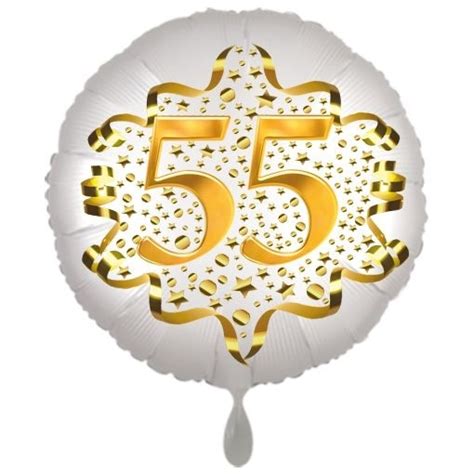 Kurze und lange sprüche, poetische. Luftballon aus Folie zum 55. Geburtstag, Satin Weiß, 45 cm ...