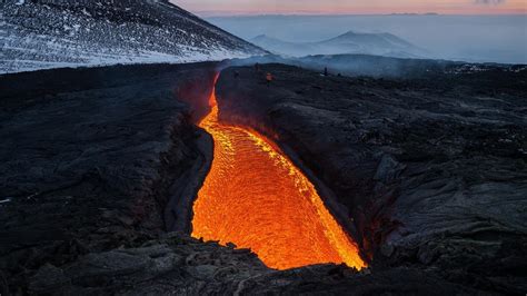 Mountains Landscapes Snow Volcanoes Lava Russia Magma
