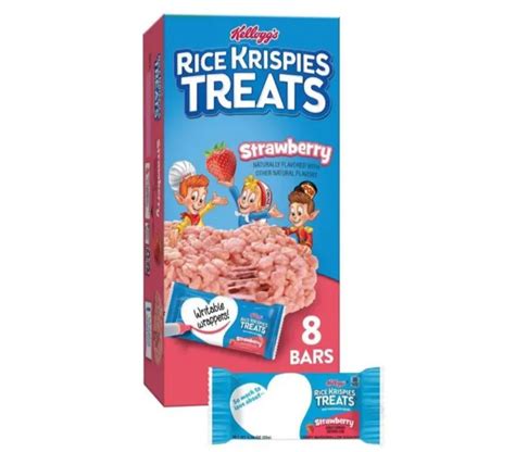 Rice Krispies Treats Strawberry 8 Bars Crispy Marshmallow Square Bb 4 2023 12 00 Picclick