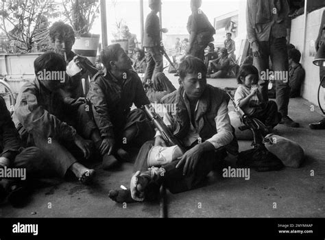 South Vietnamese Soldiers At Bien Hoa Air Base Northeast Of Saigon