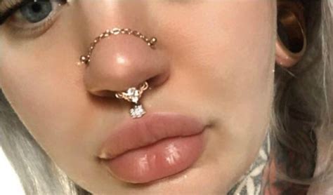 14k Rose Gold Nose Chain Nose Chain Nostril Chain Nasalang Etsy Australia
