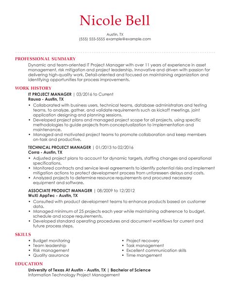 Information Technology It Resume Examples For 2022 Livecareer