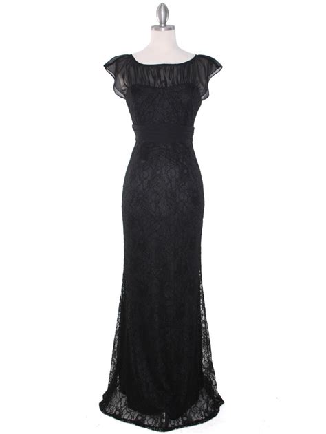Black Lace Cap Sleeve Evening Dress Style Mb6099 Get Yours Today