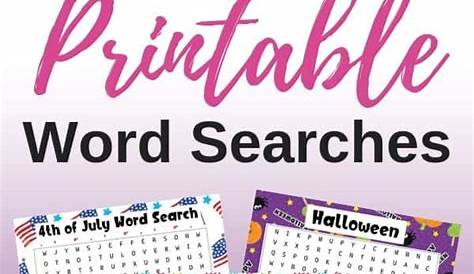 Free Printable Word Searches - The Artisan Life