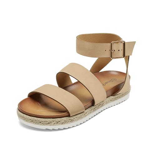 Dream Pairs Women S Mihan Nude Pu Platform Wedge Sandals Summer Comfort