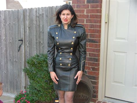 Nicely Modeled North Beach Leather Black Military Style Dress