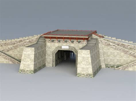 Ancient China City Gate 3d Model 3ds Max Files Free Download Modeling