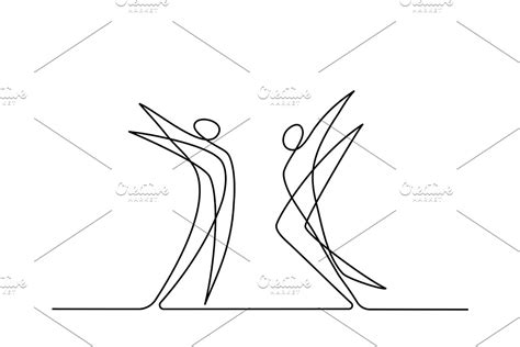 Line Drawing Of Abstract Dancers Creative Daddy