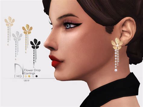 Flower Drop Earrings Found In Tsr Category Sims 4 Female Earrings