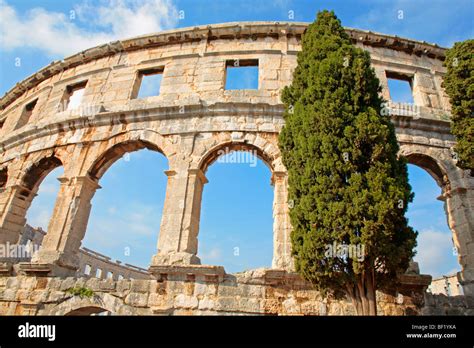 Roman Arena In Pula Istria Adria Coast Croatia Stock Photo Alamy