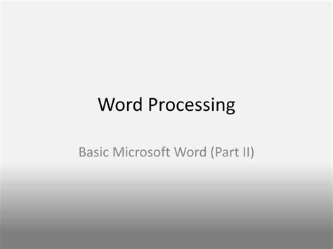Ppt Word Processing Powerpoint Presentation Free Download Id2105388