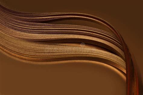 Abstract Backgound Gold Bronze Wave On Dark Brown Stock Image Image