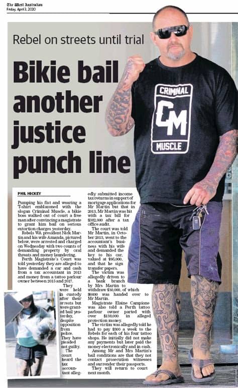 50 overall pick of the 2016 draft was in. The Rebels MC WA prez Nick Martin granted bail - Biker News