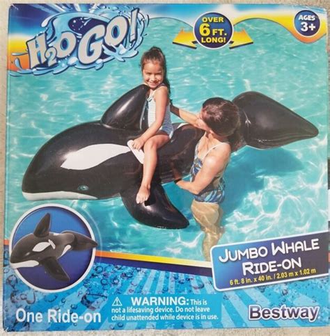 Bestway Jumbo Whale Rider On Pool Toy Ebay