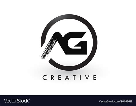 Ag Brush Letter Logo Design Creative Brushed Vector Image