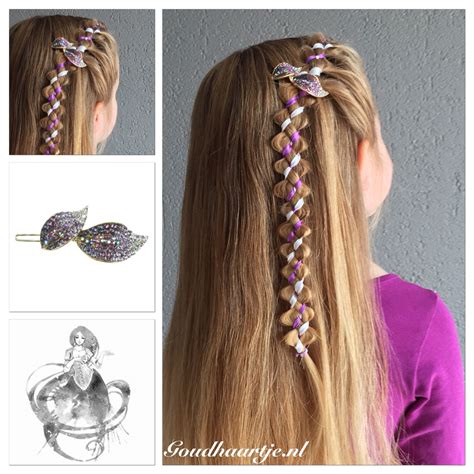 Four Strand Irregular Ribbon Accent Loony Braid With A Beautiful Purple Hairclip From