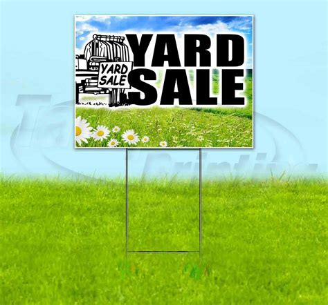 Yard Sale 18x24 Yard Sign With Stake Corrugated Plastic Bandit Lawn Usa