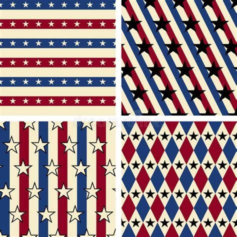 American Stars And Stripes Seamless Pattern Vector Stock Vector