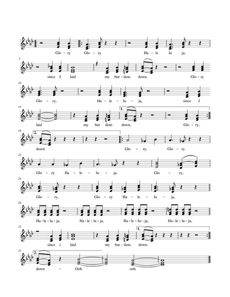 Glory Glory Chor Sheet Music For Piano Solo Download And Print