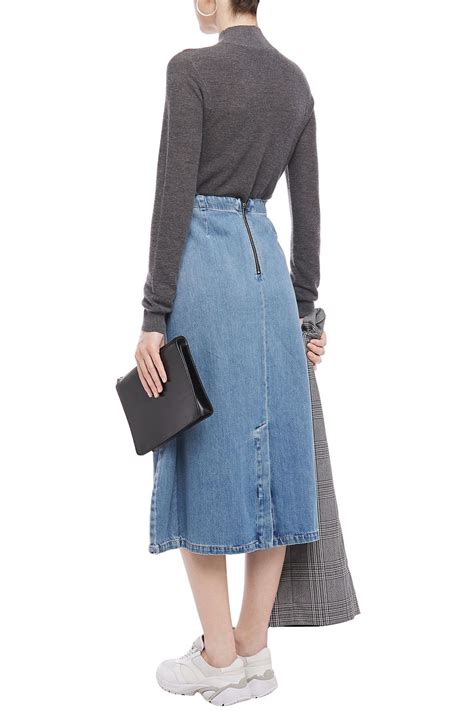 Mm6 Maison Margiela Wrap Effect Denim Midi Skirt Sale Up To 70 Off