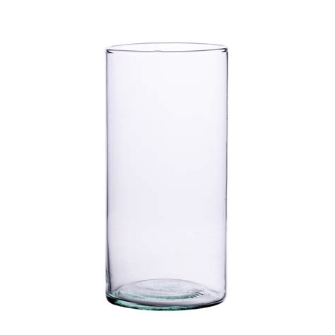 Recycled Glass Cylinder Vase H 23cm D 11cm Vases Cylinder Vases