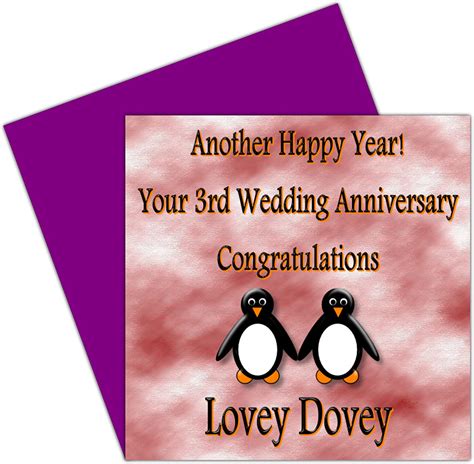 On Your 3rd Wedding Anniversary Card 3 Years Leather Anniversary
