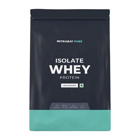 Nutrabay Pure 100 Raw Whey Protein Isolate 265g Protein 62g Bcaa