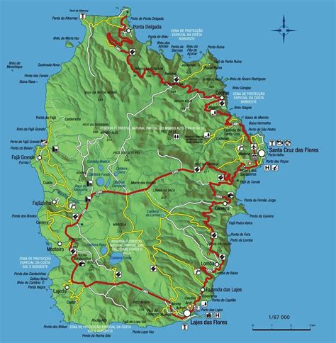 Mapa Flores Açores Mapa De Portugal