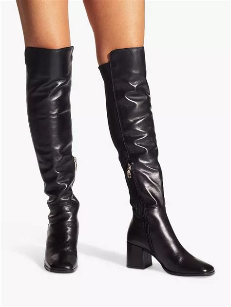 Carvela Comfort Over The Knee Leather Boots Black At John Lewis And Partners