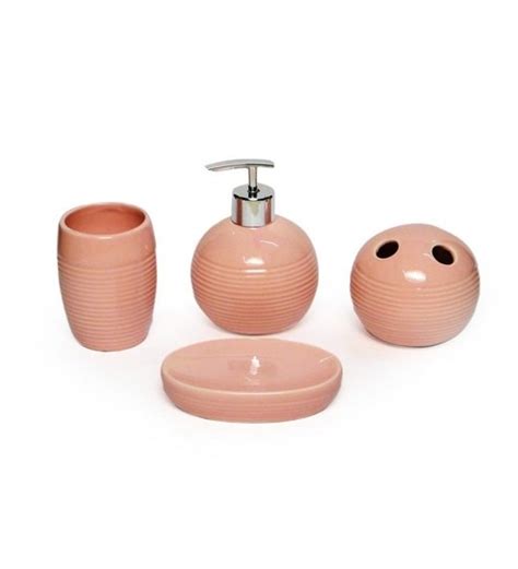 Go Hooked Peach Bathroom Set 4 Pcs By Go Hooked Online Accessories