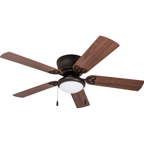Also, you can consider flush mount ceiling fans if you like a simple look without a rod showing. 52" Benton Hugger LED Ceiling Fan, Bronze - Walmart.com ...