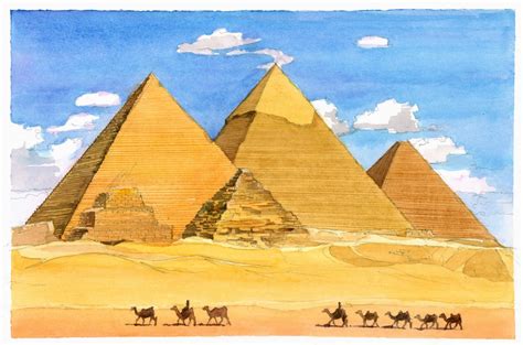 Как нарисовать египетские пирамиды 25 фото