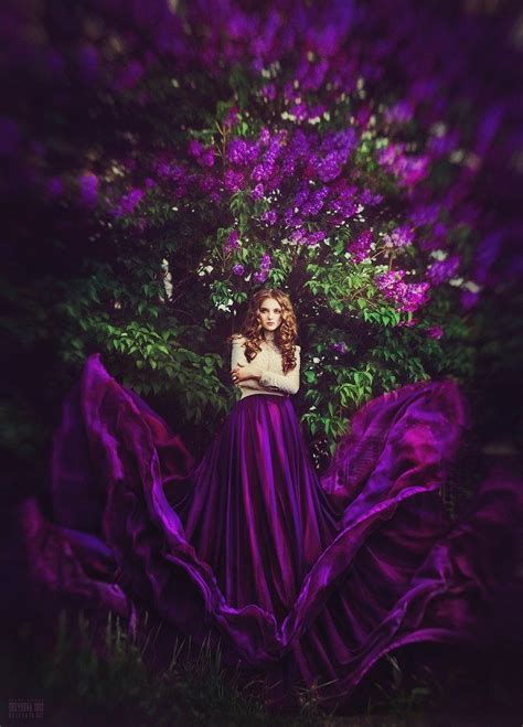 Svetlana Belyaeva Fashion Photography Purple Long Dress Beauty