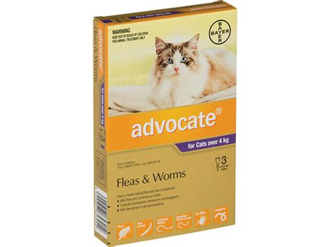 Advocate Flea And Worm Treatment For Cats Over 4kg 3 Or 6 Pack Vets