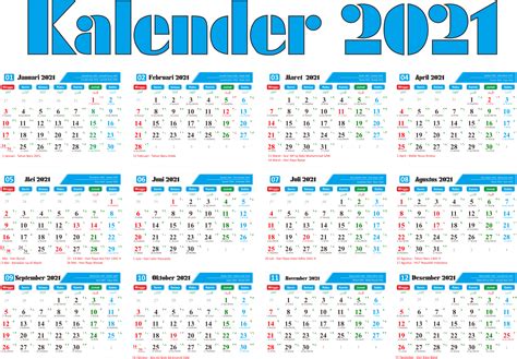 Kalender Tahun 2021 Pdf Cdr  Png Lengkap Tanggalan Jawa Dan
