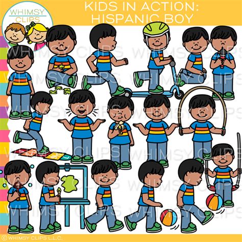 Kids In Action Hispanic Boy Clip Art Images And Illustrations