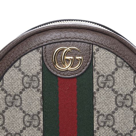Gucci Gg Supreme Monogram Ophidia Circle Wristlet Brown 594614