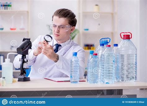 Young Male Chemist Experimenting In Lab Stock Image Image Of