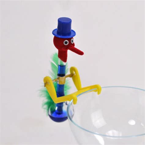 Mini Retro Glass Drinking Bird Dippy Lucky Novelty Happy Duck Bobbing Toy W Cup Ebay
