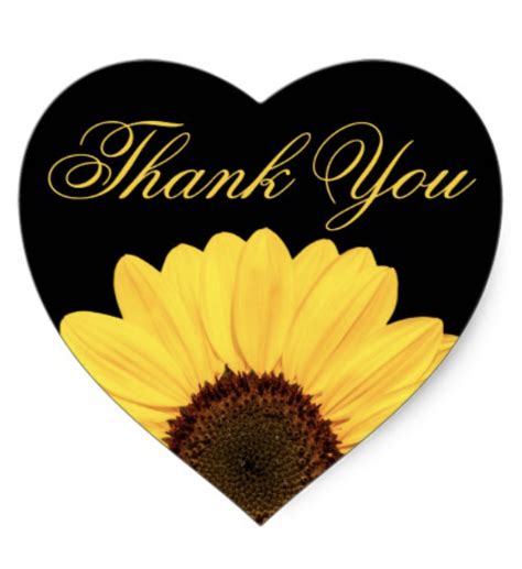 Beautiful Yellow Sunflower Thank You Stickers In 2021