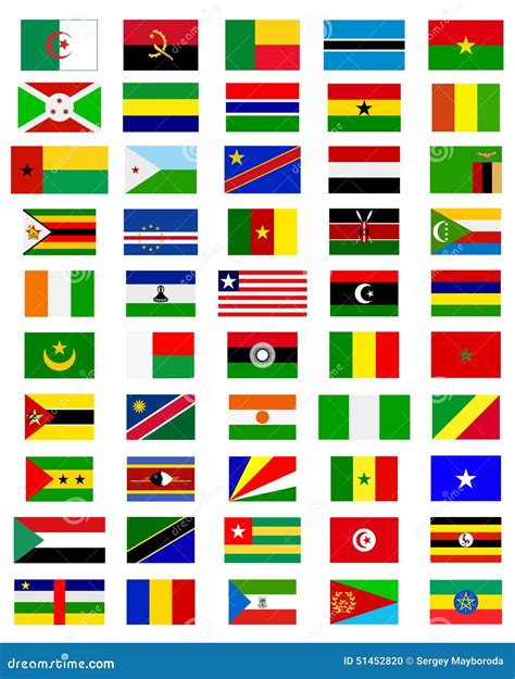 Flags Of The Countries Of Africa Stock Vector Illustration Of Africa
