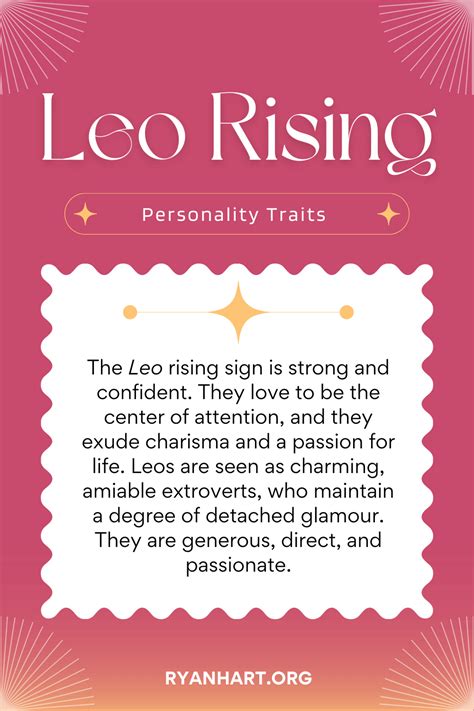 Leo Rising And Ascendant Personality Traits Ryan Hart