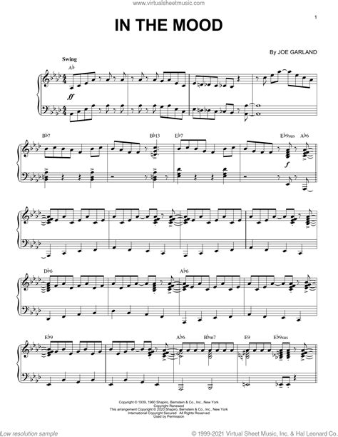 In The Mood Jazz Version Arr Brent Edstrom Sheet Music For Piano Solo