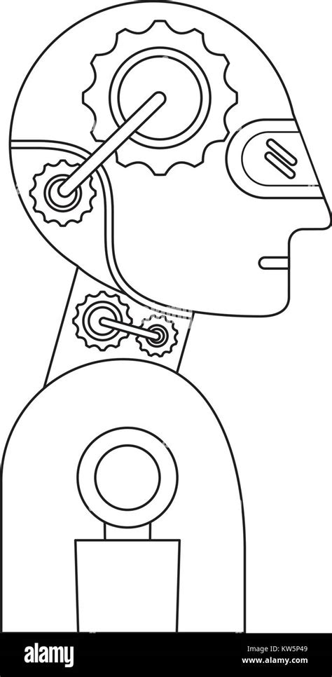 Humanoid Robot Profile Icon Stock Vector Image And Art Alamy