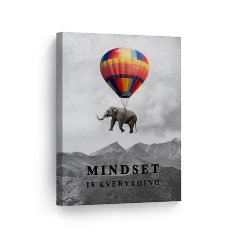 This item can be sent as a gift directly to the recipient, in a gift bag with a personal message from you! Smile Art Design Mindset is Everything Colorful Elephant Black and White View Motivational ...