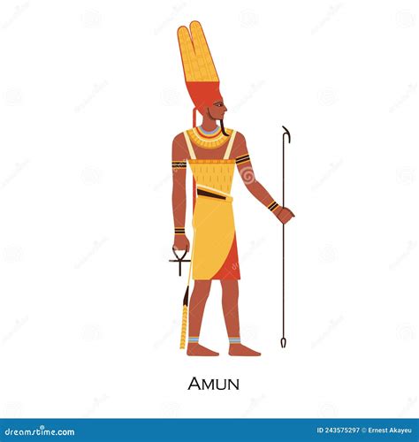 Amun Ancient Egypts Creator God Old Egyptian Deity From History Mythology Stock Vector