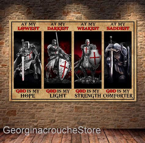 Knights Templar Honor Our Men Canvas Wall Decor Kinght Etsy