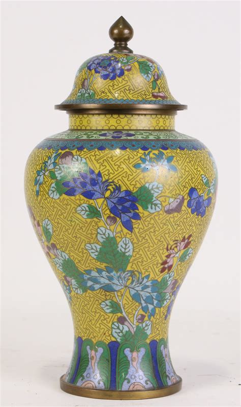 Sold Price Antique Chinese Cloisonne Lidded Vase May 6 0120 1000