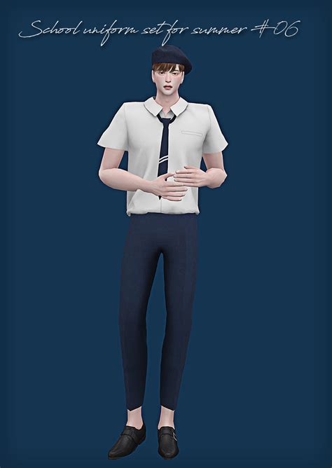 Nuribatsal Male School Uniform Set For Summer Sims 4 8