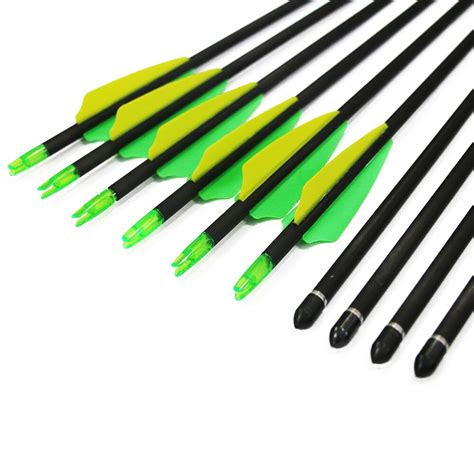 6 Pcs Free Shipping Archery Pure Carbon Arrow Top Quality Carbon Fiber
